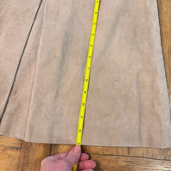 Zara Basics Corduroy Pleat Skirt, Small, Cream/Tan, Preppy Academia Office Retro - Picture 11 of 12